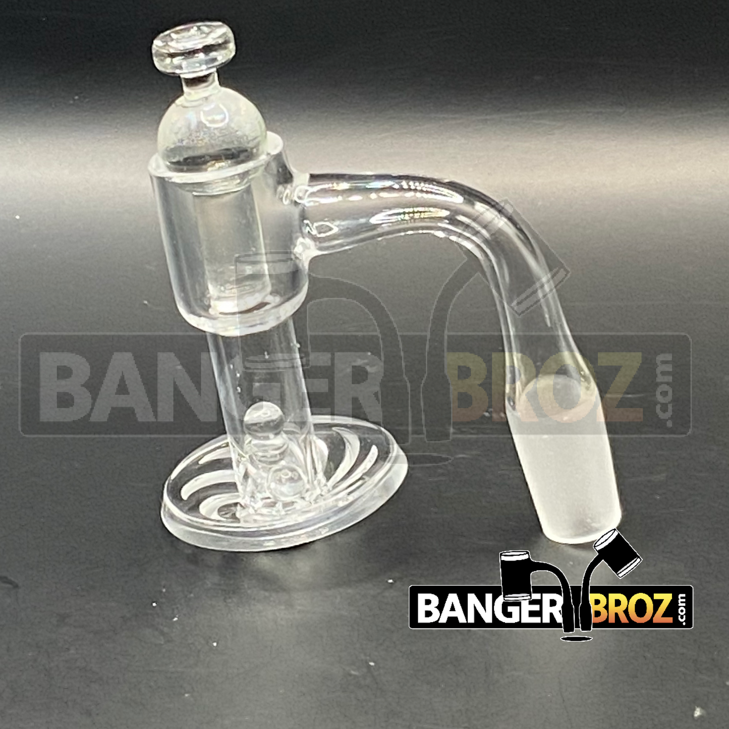 14mm Male 90 Degree Quartz Channeled Terp Slurper Banger (Beads)