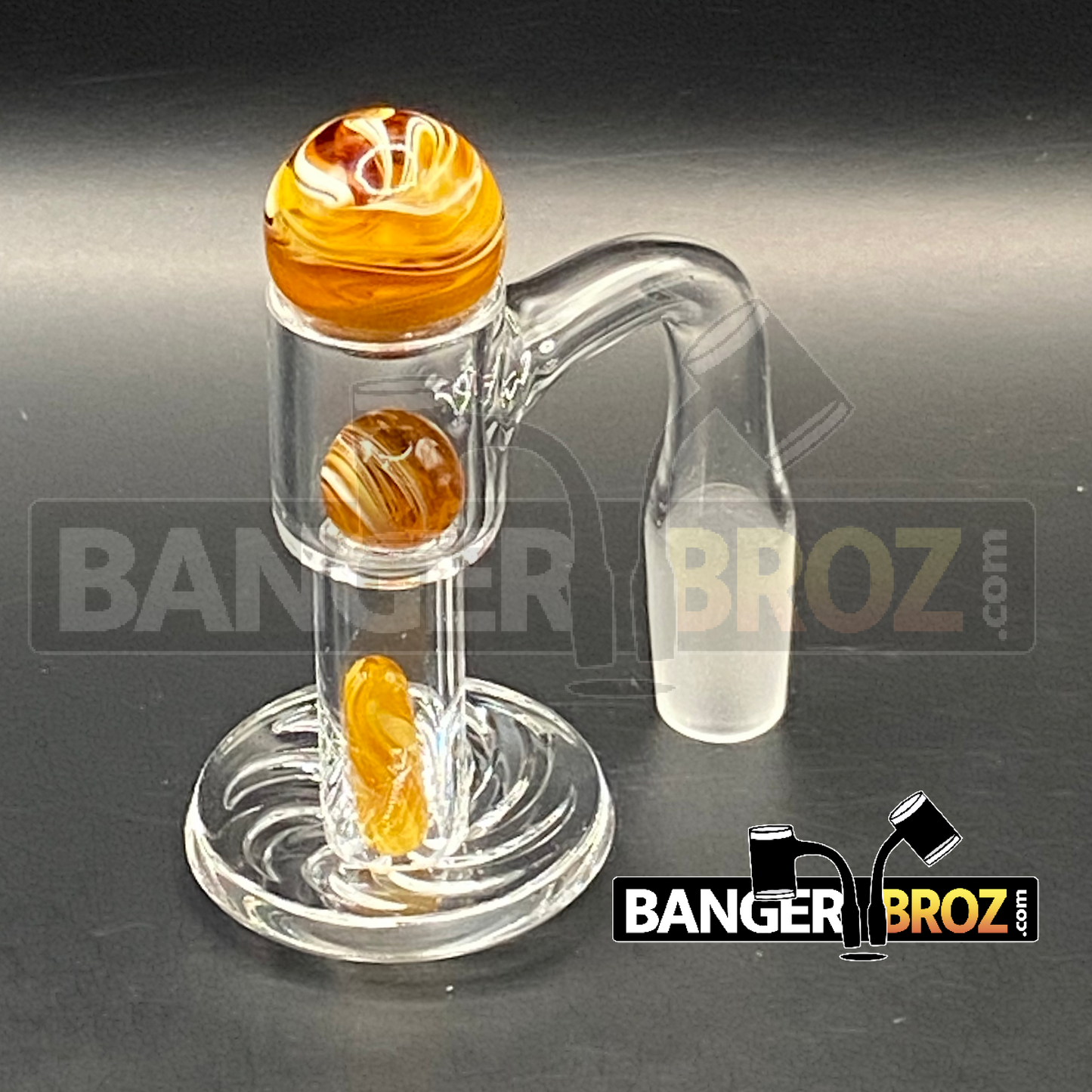 14mm Male 90 Degree Quartz Channeled Terp Slurper Banger (Bronze)