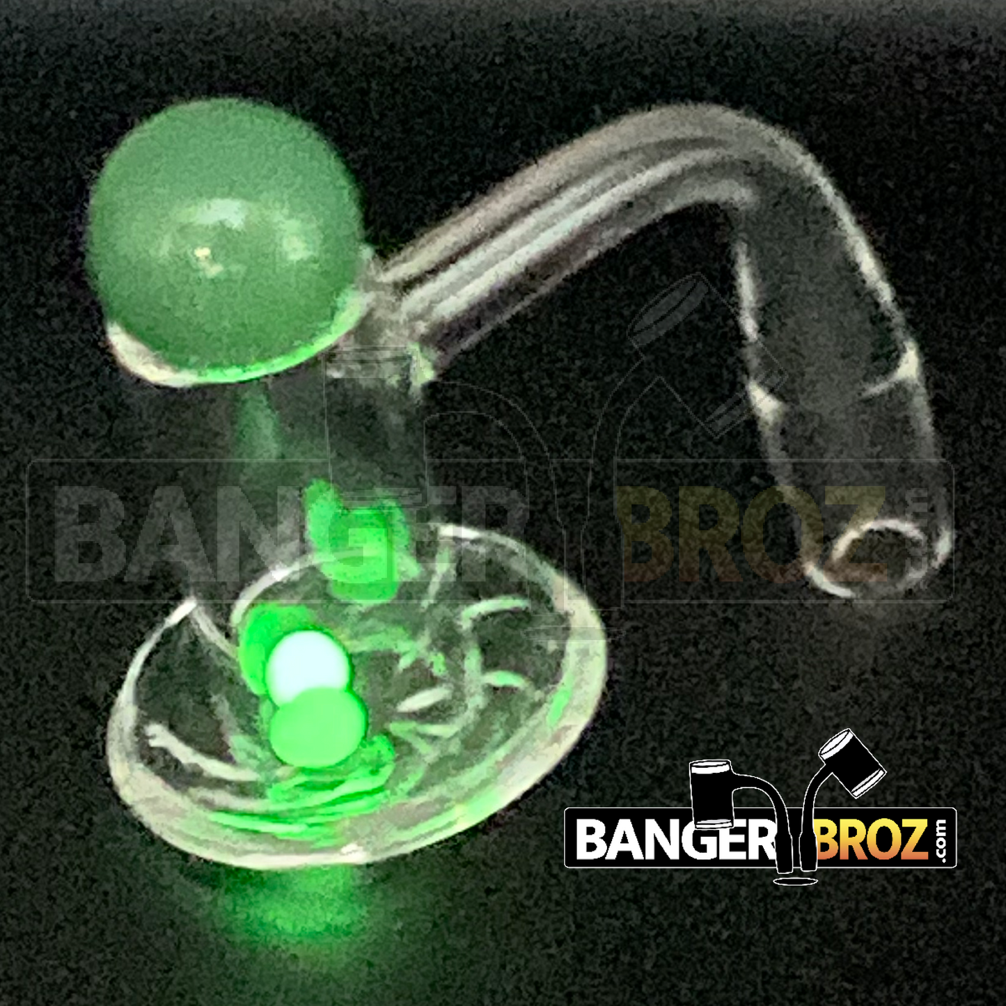14mm Male 90 Degree Quartz Samurai Banger Set (Green.2)