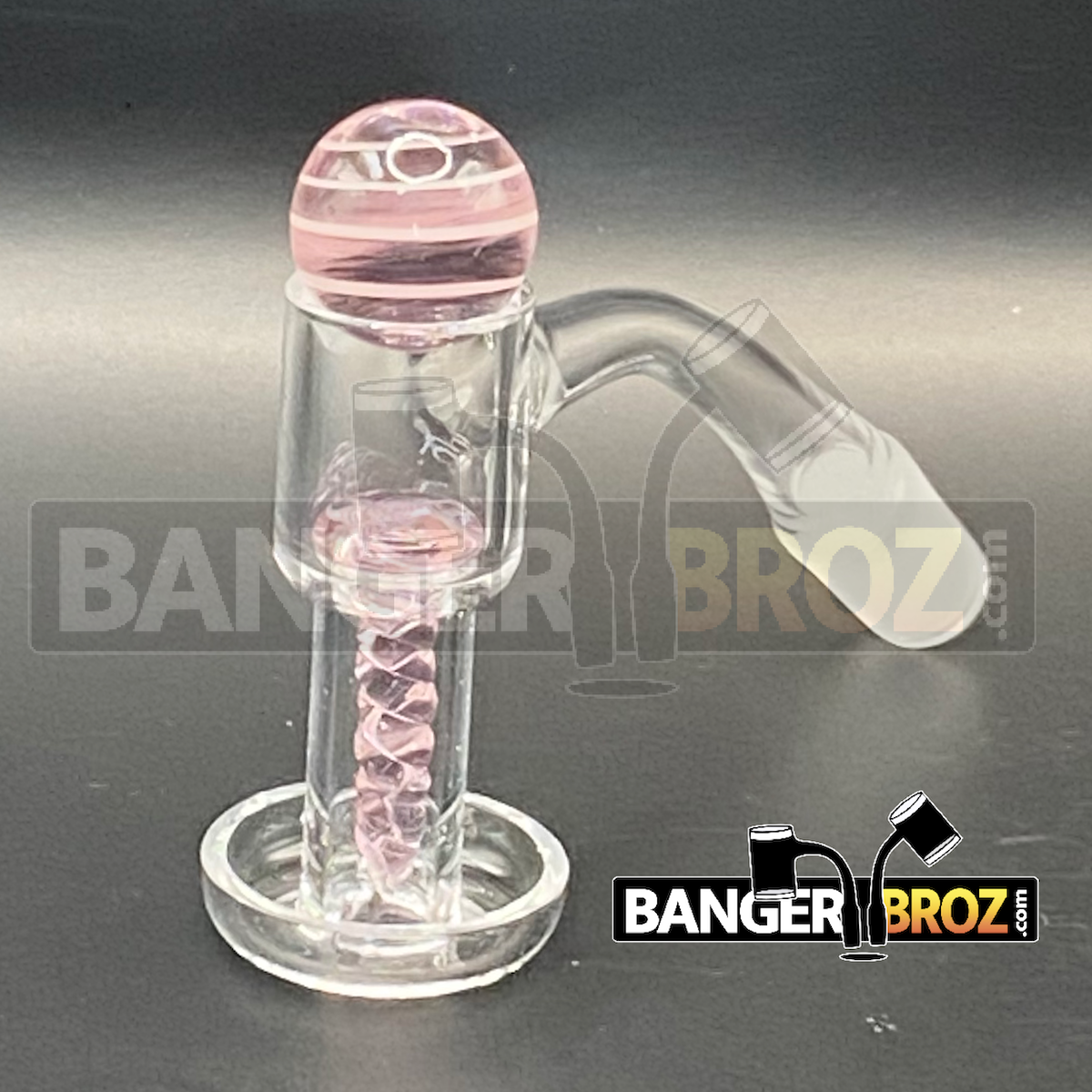 14mm Male 45 Degree Quartz Terp Slurper Screw Set (Pink)