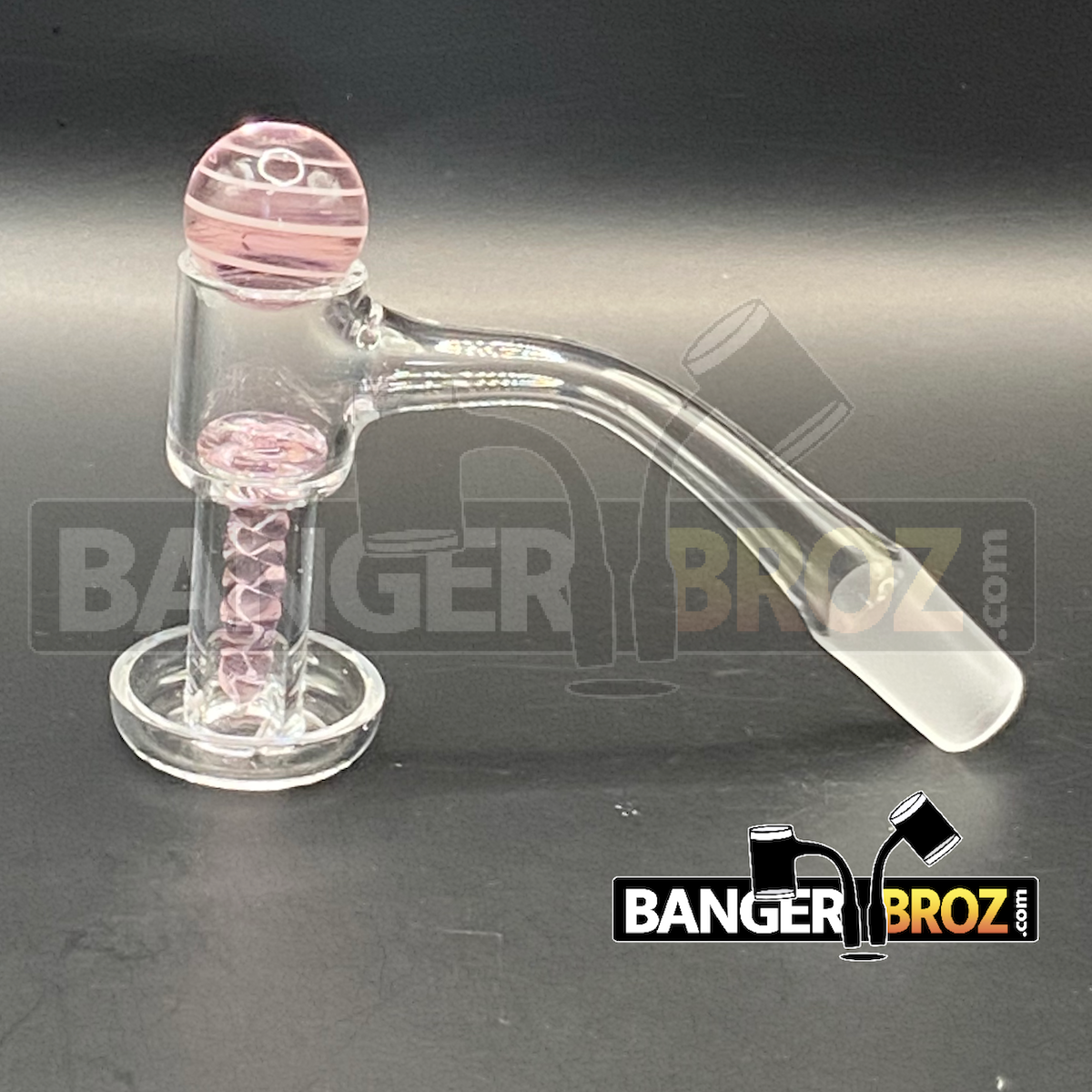 14mm Male 45 Degree Quartz Terp Slurper Screw Set (Pink)