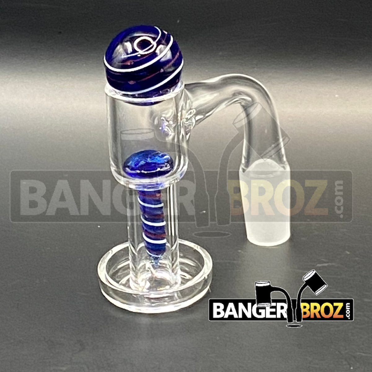 14mm Male 90 Degree Quartz Terp Slurper Screw Set (Blue)