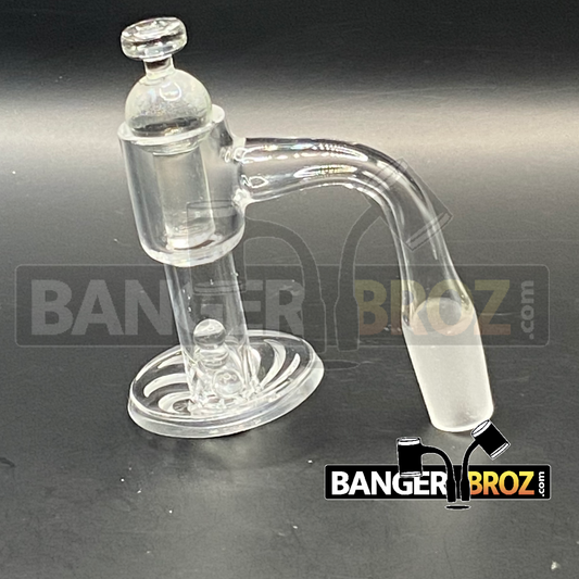14mm Male 90 Degree Quartz Channeled Terp Slurper Banger (Beads)