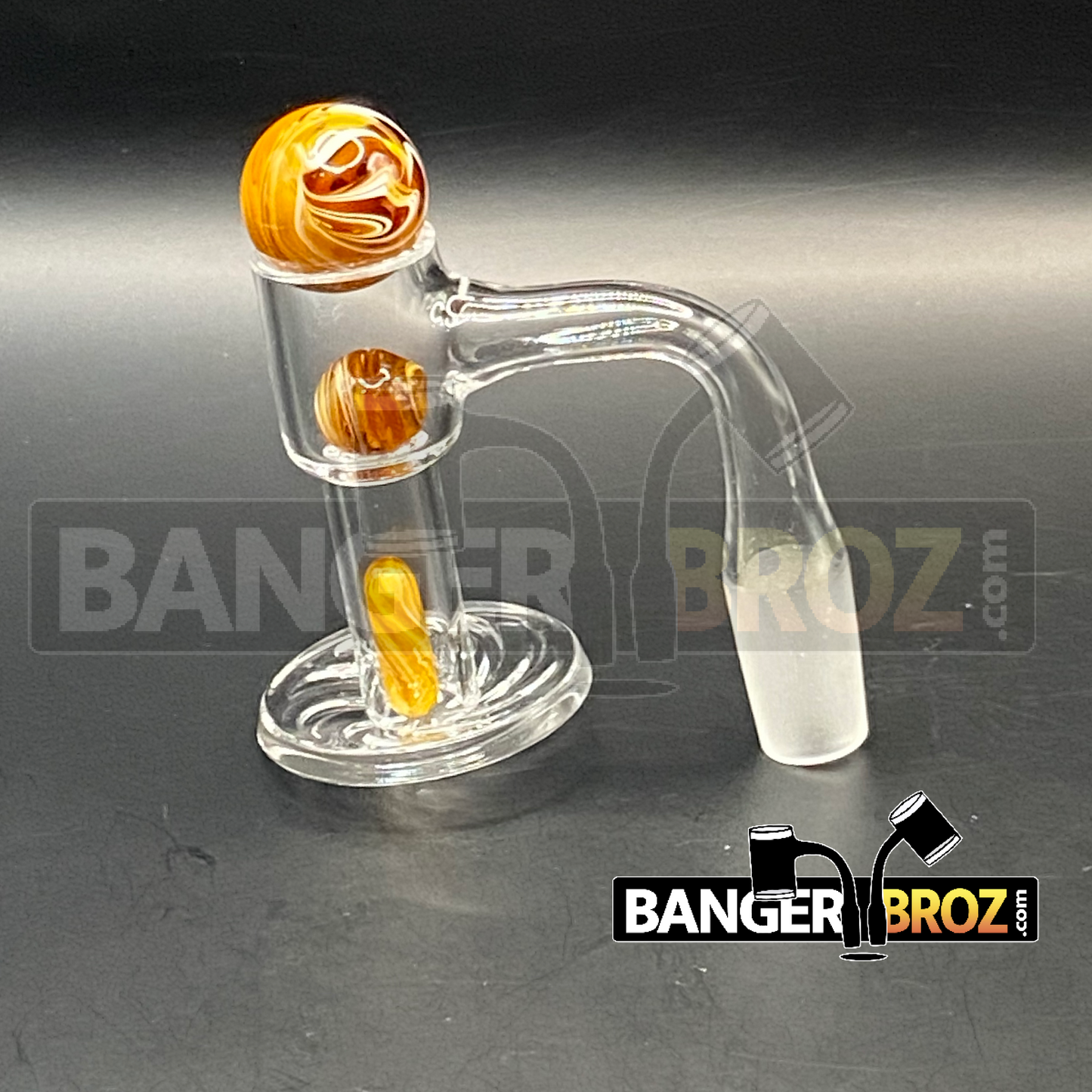 14mm Male 90 Degree Quartz Channeled Terp Slurper Banger (Bronze)