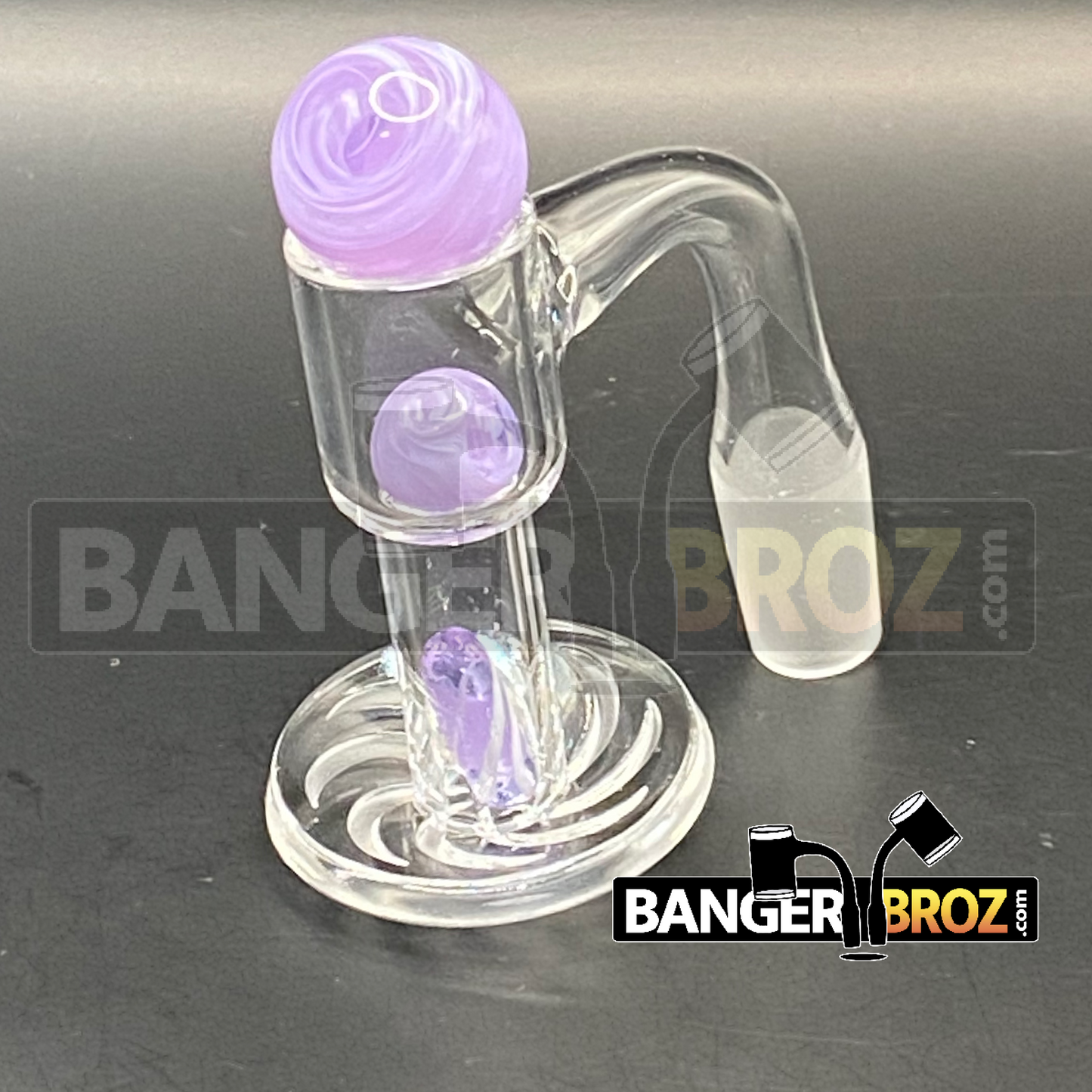 14mm Male 90 Degree Quartz Channeled Terp Slurper Banger (Purple)